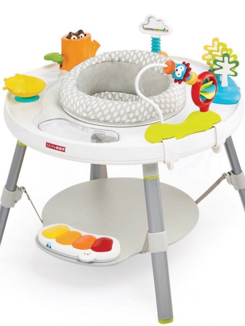 Skip Hop White and Gray Activity Center with Colorful Toy Station